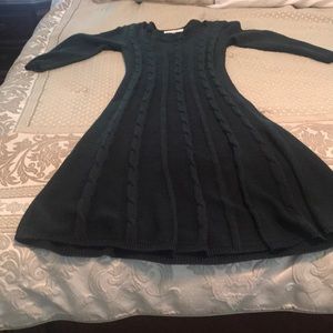 Dark green sweater dress